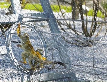316 ปลอกโลหะประเภทลวดสายเคเบิลเชือกสแตนเลสสวนสัตว์ตาข่ายสำหรับกรงนกขนาดใหญ่สุทธิตาข่าย